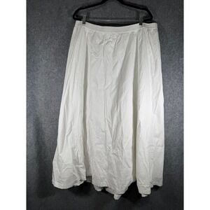 A New Day  Maxi Skirt Women‎ 1X White Textured  Elastic Waist Pockets Boho Flowy